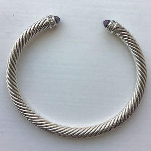 David Yurman 5mm Amethyst Diamond Cable Bracelet